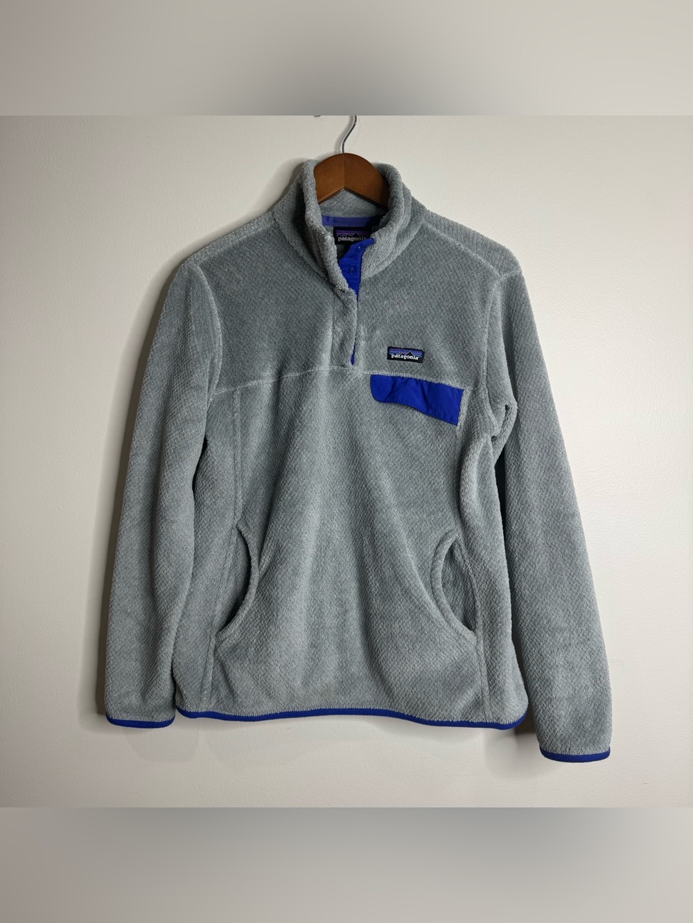 Patagonia Women’s Re-tool Snap T Fleece Pullover Gray Blue Size Large